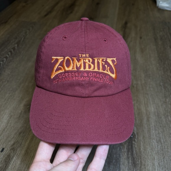 The‎ Zombies Band Hat Baseball Cap Burgundy Maroon Orange UK Punk Rock Psych Pop - Picture 2 of 6
